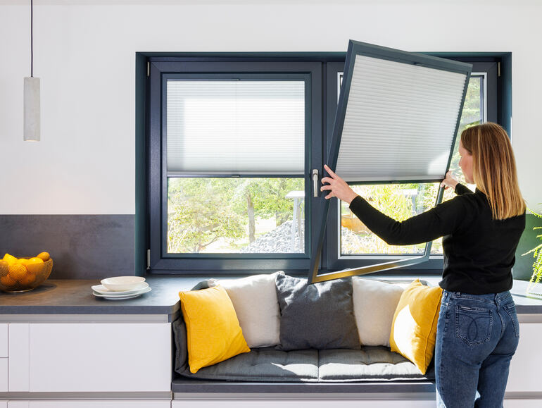 Plissee ohne Bohren Easy Frame Magnetrahmen für Fenster