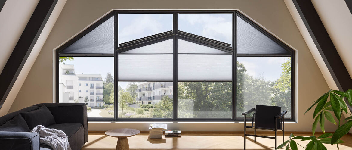 easy Frame Plissee im Wohnzimmer 