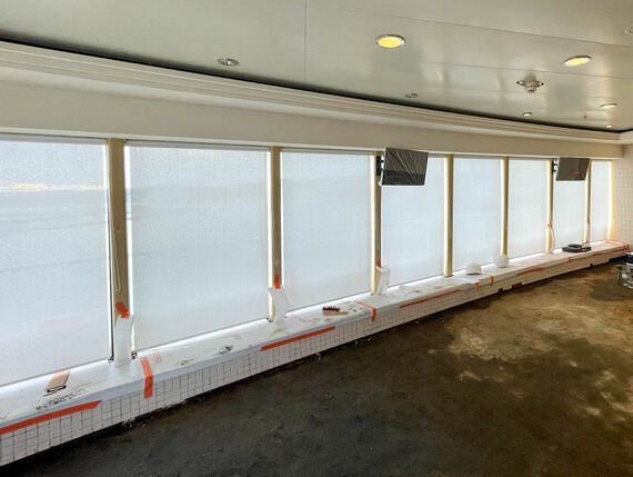 Kreuzfahrtschuff Einbausituation Rollos 