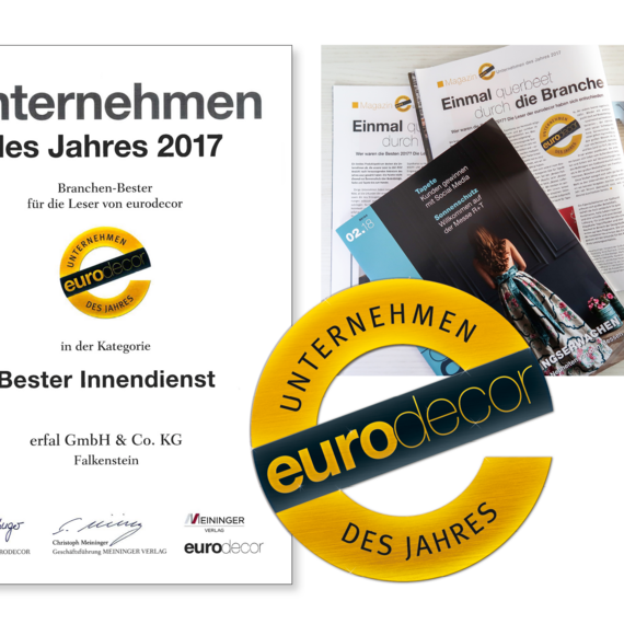 Aus&shy;zeichnung für erfal - bester Innendienst